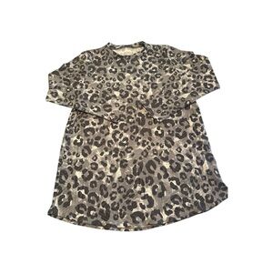 Bombom Leopard Print Long Sleeve Top – Size Large, Soft Stretch Knit